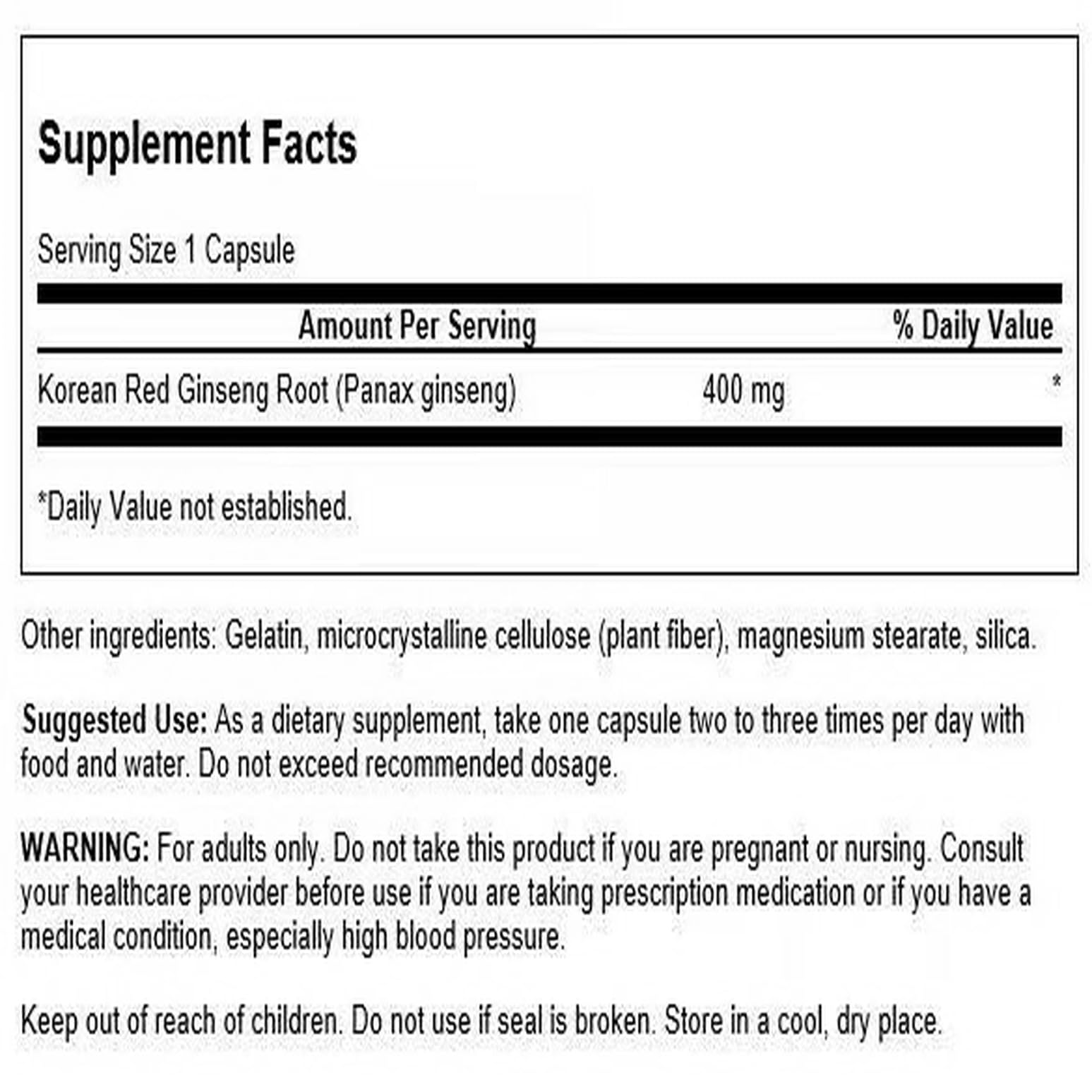 Emballage Swanson Ginseng Rouge Core 2-pack pour une utilisation continue