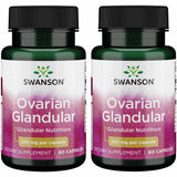 Swanson Glande ovarienne – capsules visibles sur l'étiquette, soutien potentiel de l'équilibre hormonal féminin.