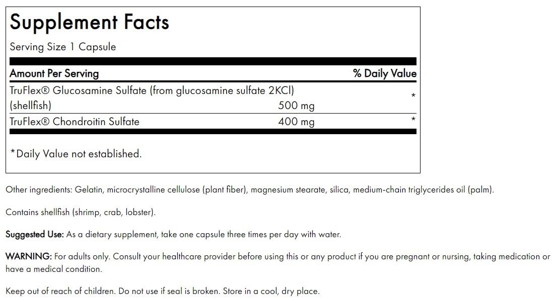 Swanson Glucosamine & Chondroitin, bouteille de 90 capsules, praticité quotidienne pour les articulations.