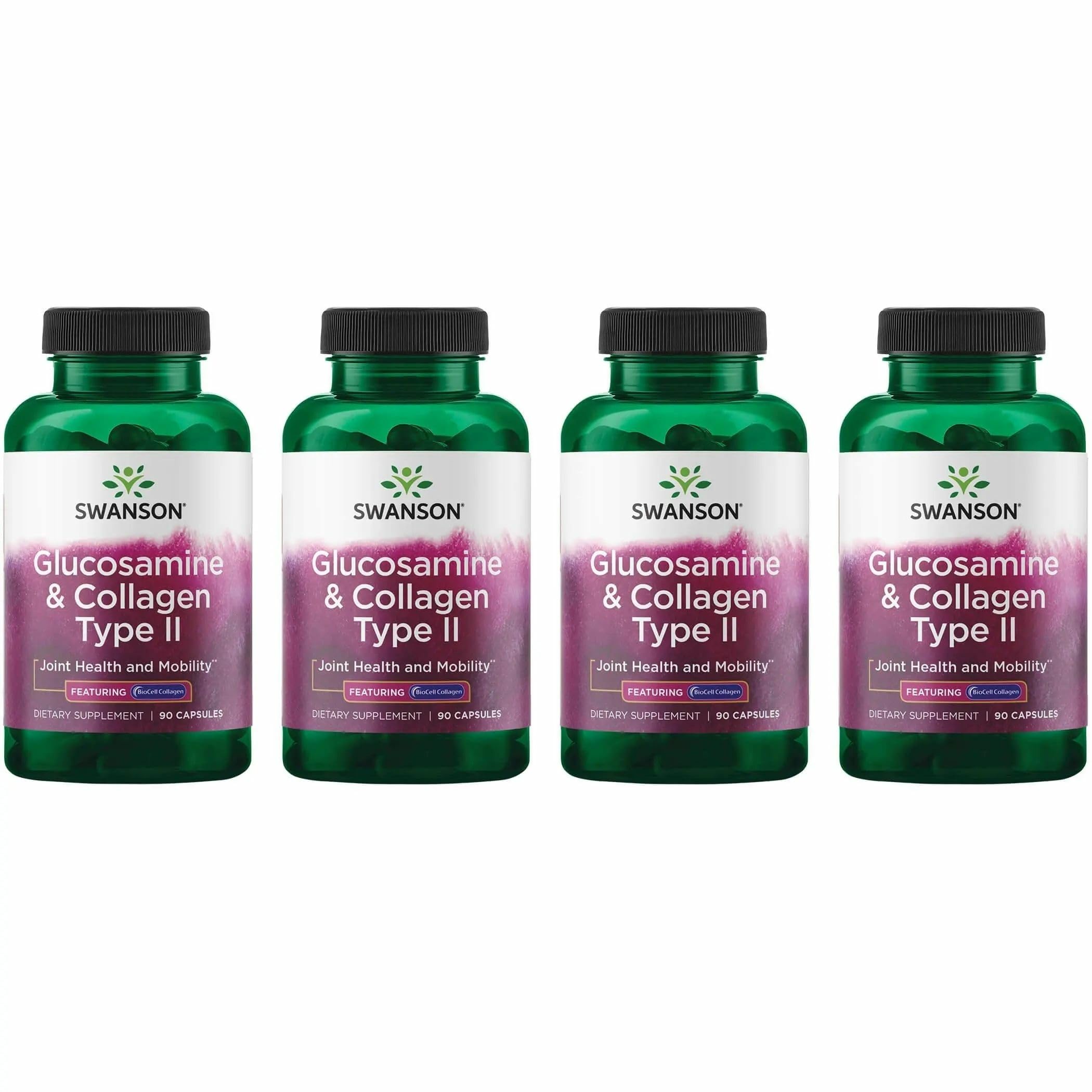 Swanson Glucosamine Collagène Type II, bouteille 90 capsules, soutien mobilité possible