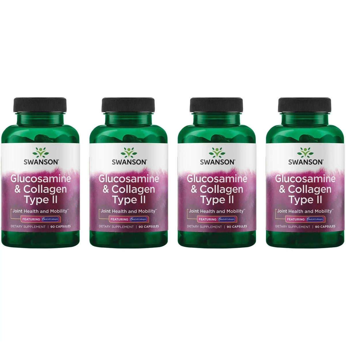 Swanson Glucosamine Collagène Type II, bouteille 90 capsules, soutien mobilité possible