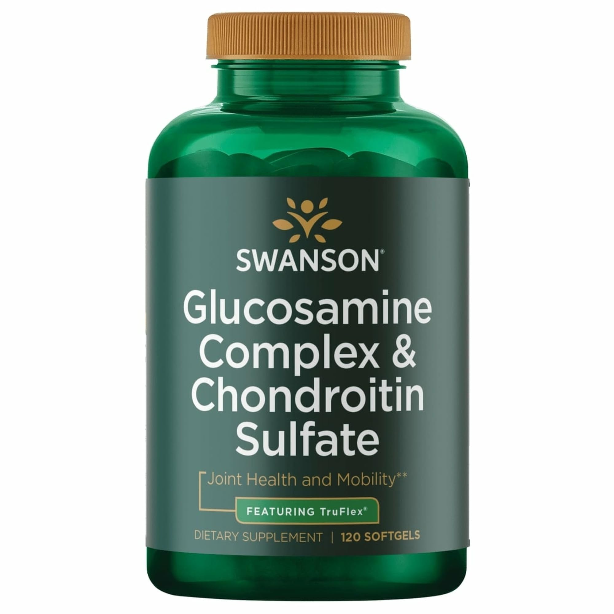Swanson Glucosamine Complex & Chondroitine sur bouteille, potentiel soutien à la mobilité