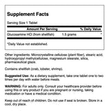 Étiquette Swanson Glucosamine HCl 1500, formule à spectre complet pour le confort des articulations.