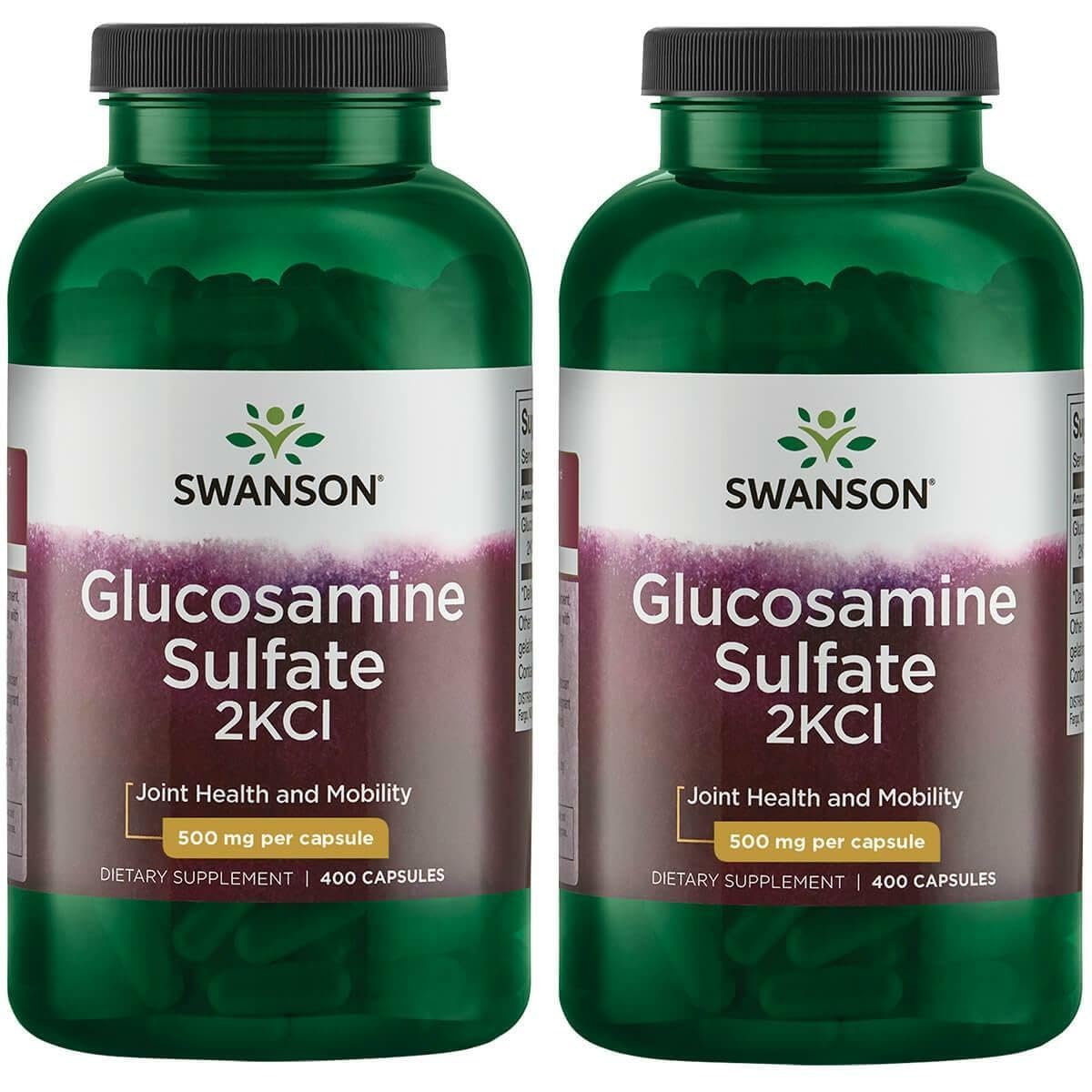 Swanson Glucosamine Sulfate 2KCl, bouteille, soutien mobilité articulaire.