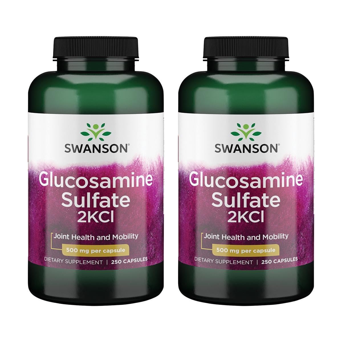 Swanson Glucosamine sulfate 2KCl, bouteille 500 mg, soutien potentiel des articulations et mobilité.