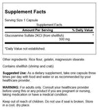 Capsules Swanson Glucosamine Sulfate visibles, soutien cartilage et mobilité
