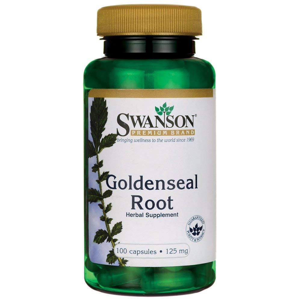 Swanson Goldenseal, bouteille et étiquette visibles, soutien potentiel du système immunitaire au quotidien