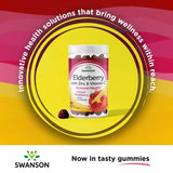 Gommes Swanson au sureau zinc vitamine C dans le pot, soutien quotidien pratique.