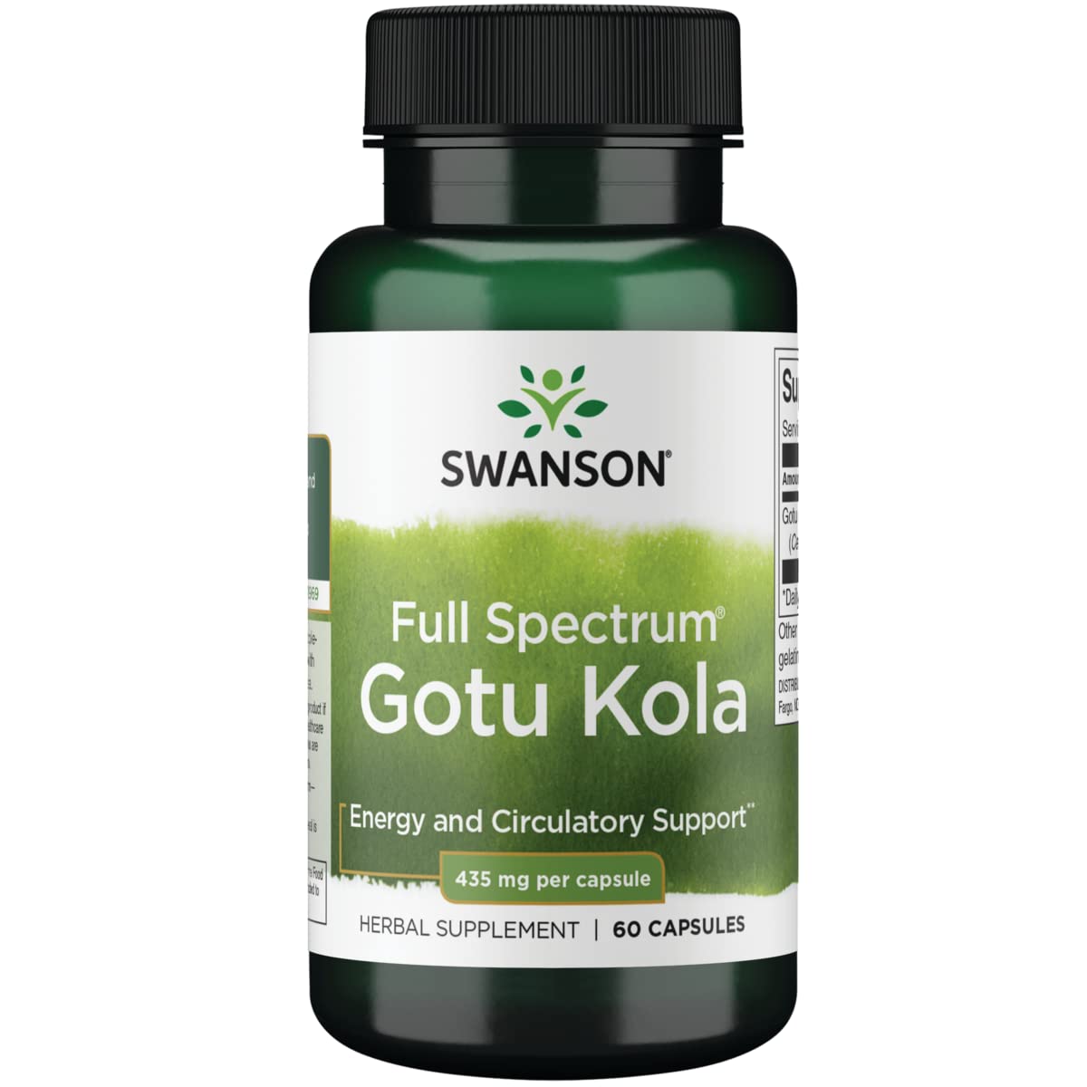 Swanson Gotu Kola bouteille de 60 capsules prête à l'usage quotidien