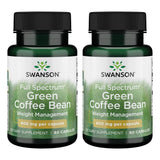 Swanson Graine de café vert, capsules 400 mg, lot de 2 paquets pour une routine simple.