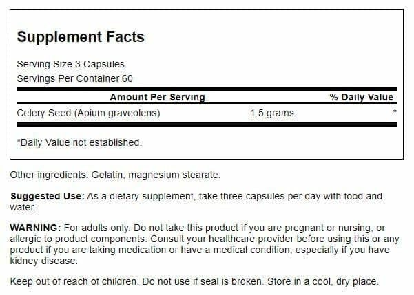Swanson graine de céleri – capsules faciles à intégrer à votre routine.