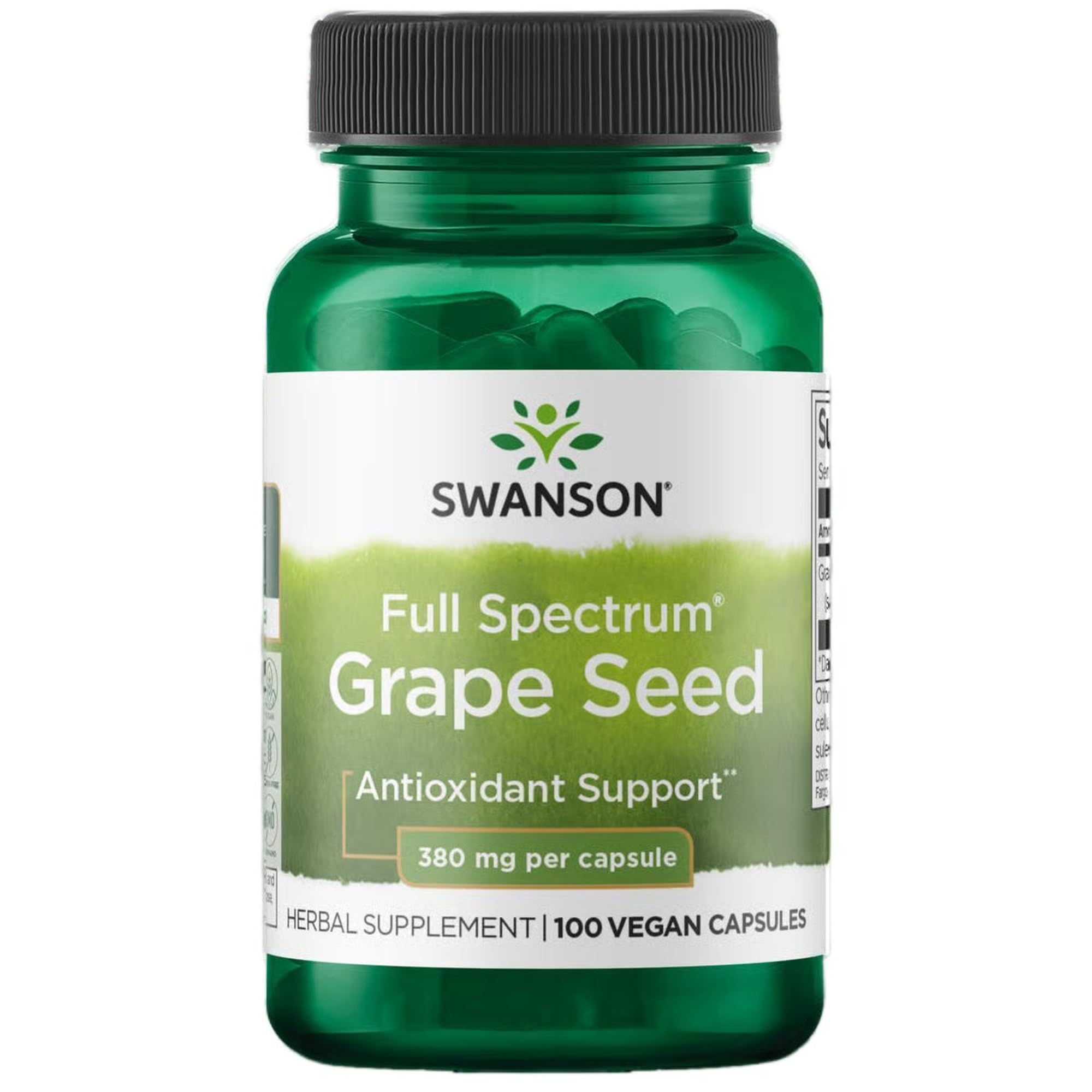 Swanson Graine de raisin — bouteille montrant le complément antioxydant potentiel.
