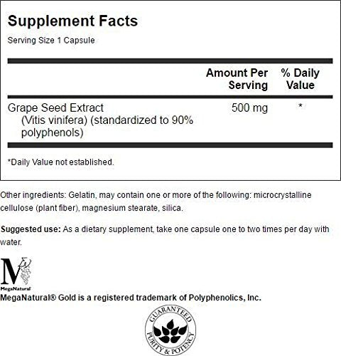 Swanson Capsules de graines de raisin, riche en polyphénols standardisés.