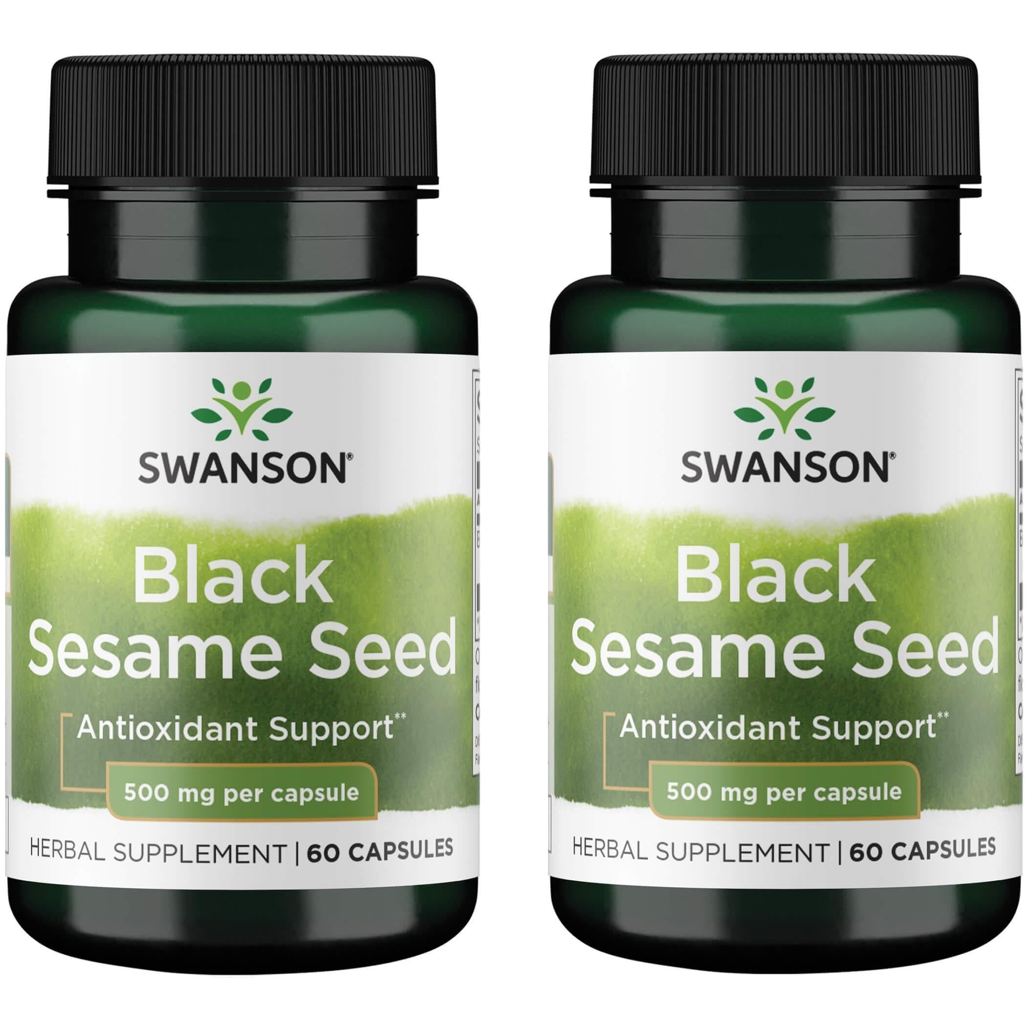 Swanson graines de sésame noir, flacon de 60 capsules, soutien énergétique naturel