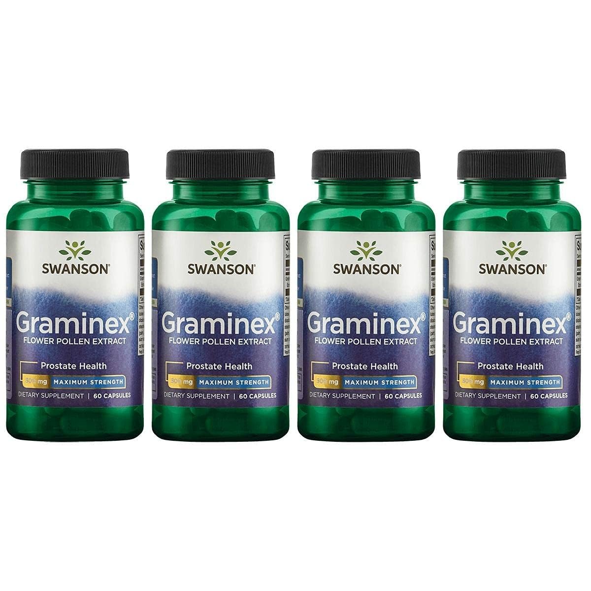 Swanson Graminex pollen fleurs – bouteille montrant le complément et son format pratique.