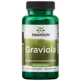 Swanson Graviola 530 mg, bouteille de 60 gélules, potentiel soutien immunitaire.