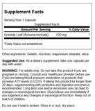 Swanson Graviola 530 mg étiquette et boite: aperçu clair pour une routine bien-etre.