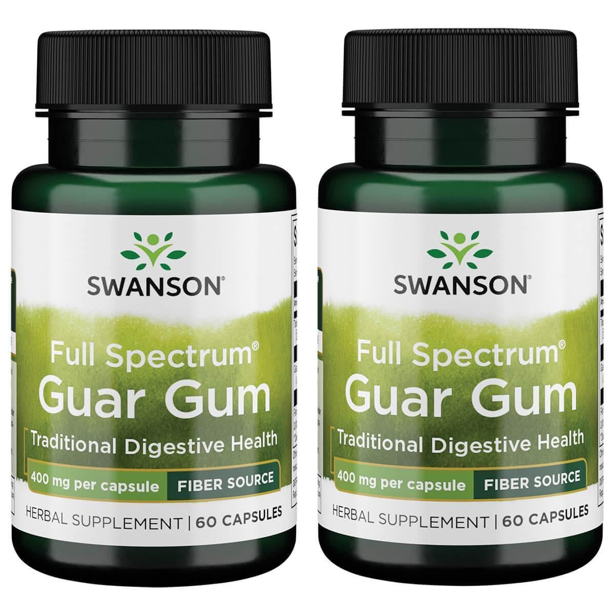 Swanson guar-gomme spectre complet, bouteille de 60 gélules, soutien digestif naturel.