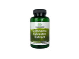 Swanson Gymnema Sylvestre, bouteille de capsules, soutien potentiel contre l’attrait des aliments sucrés.