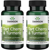 Swanson Hiactives cerise acide et curcuma, capsules véganes pour le soutien des articulations.
