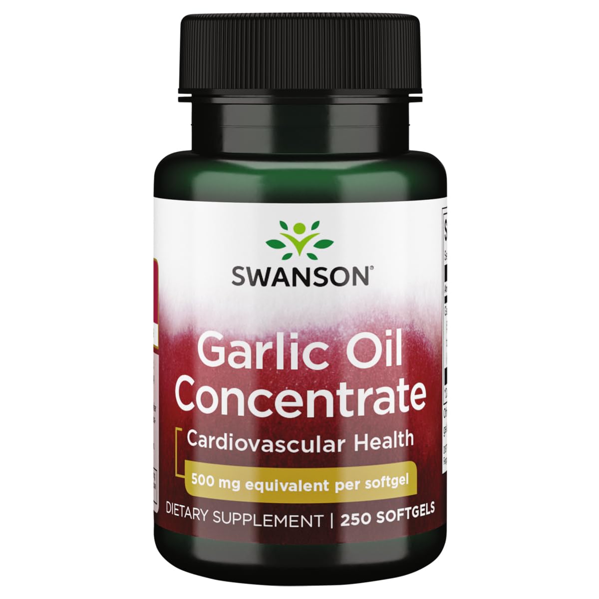Swanson huile ail 500 mg – bouteille, soutien antioxydant au quotidien.