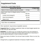 Capsules liquides végan Swanson cumin noir, utilisation quotidienne facilitée