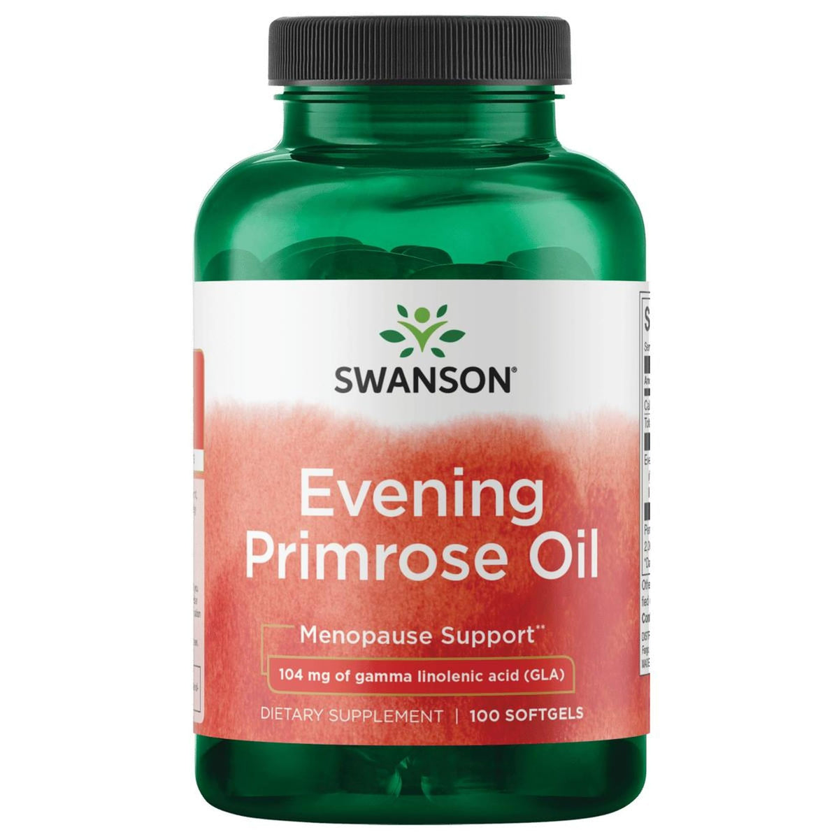 Flacon Swanson huile d'onagre 1300 mg, bouteille pratique pour usage quotidien.