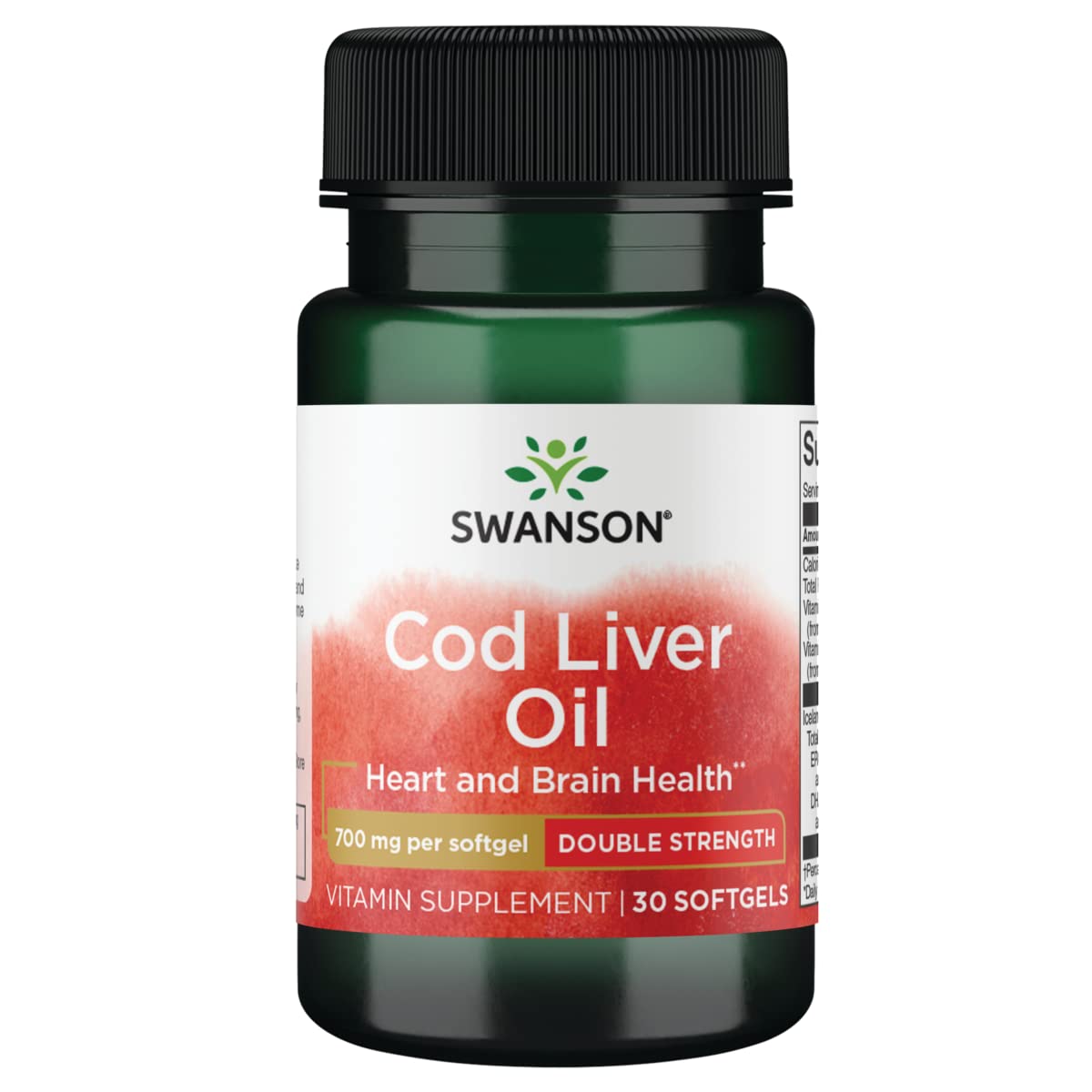 Swanson huile foie morue DBL-Strength – bouteille élégante pour une routine santé.