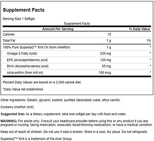 Swanson huile krill EFA Max Str etiquette – étiquette claire et contrôle qualité.
