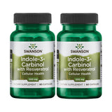 Bouteille Swanson Indole-3-Carbinol avec résveratrol, soutien potentiel de l'équilibre hormonal.