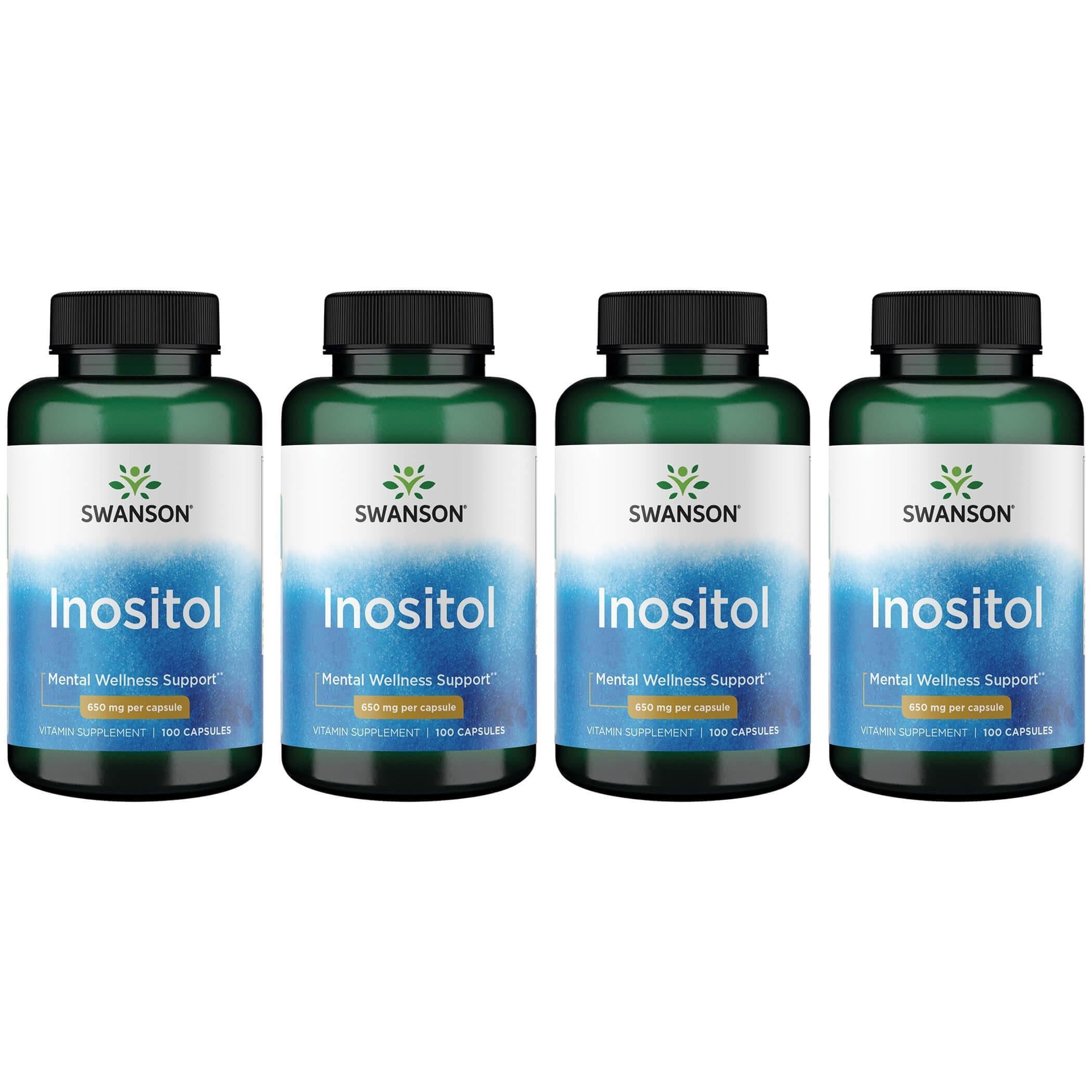 Swanson Inositol 650 mg, capsules, soutien potentiel à l'équilibre quotidien.