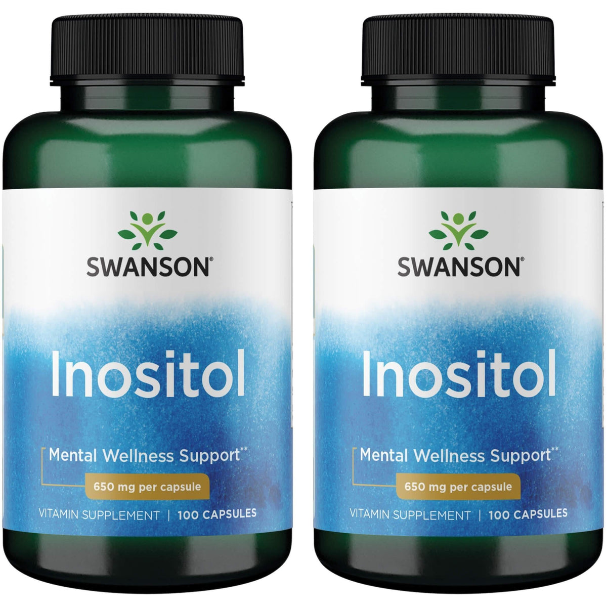 Swanson Inositol: bouteille de 100 gélules pour le soutien mental et l'équilibre émotionnel