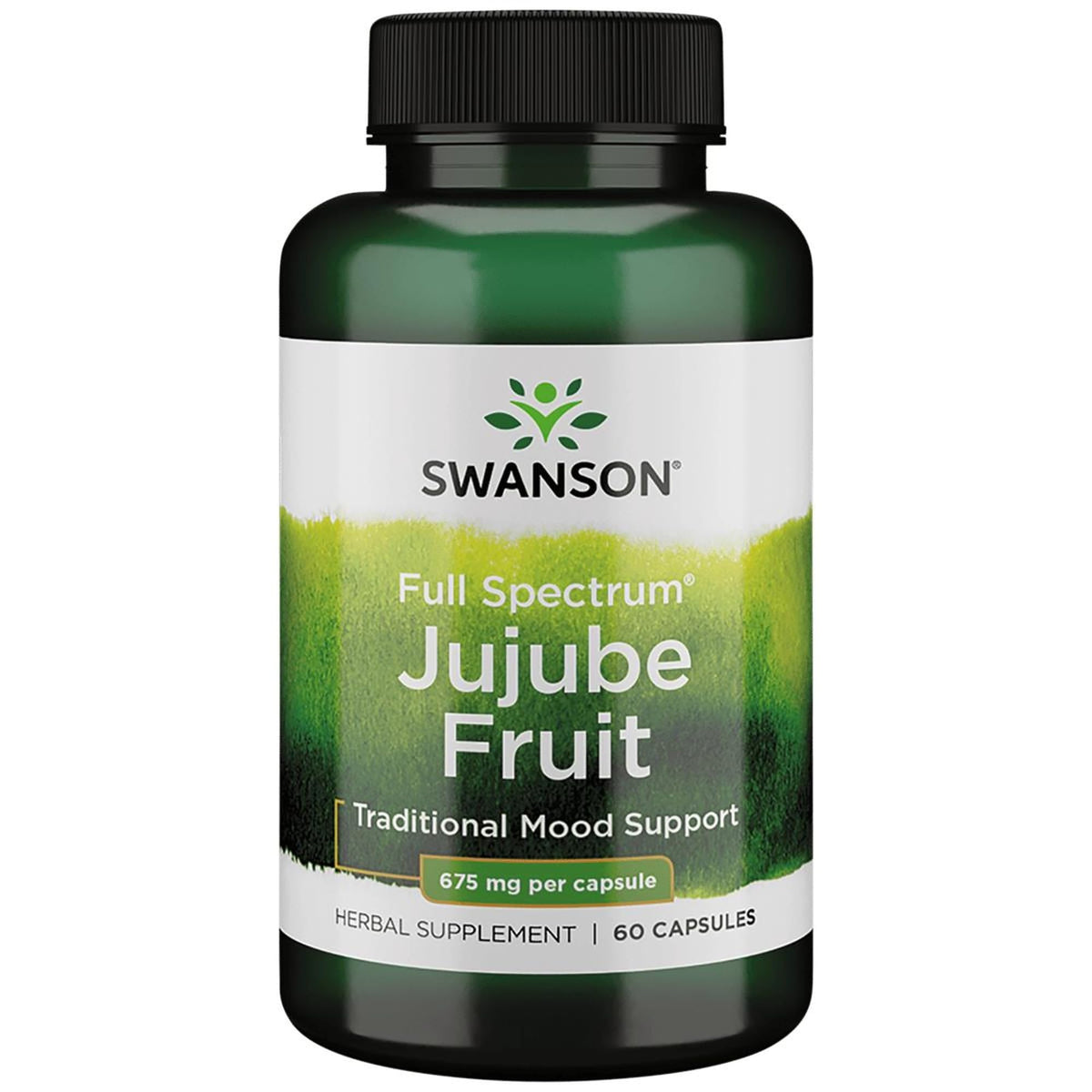 Swanson Jujube Fruit, capsule dans bouteille fermée, aide à un esprit plus détendu.