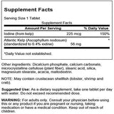 Swanson Kelp – tablettes, dosage 225 mcg, source naturelle d iode.