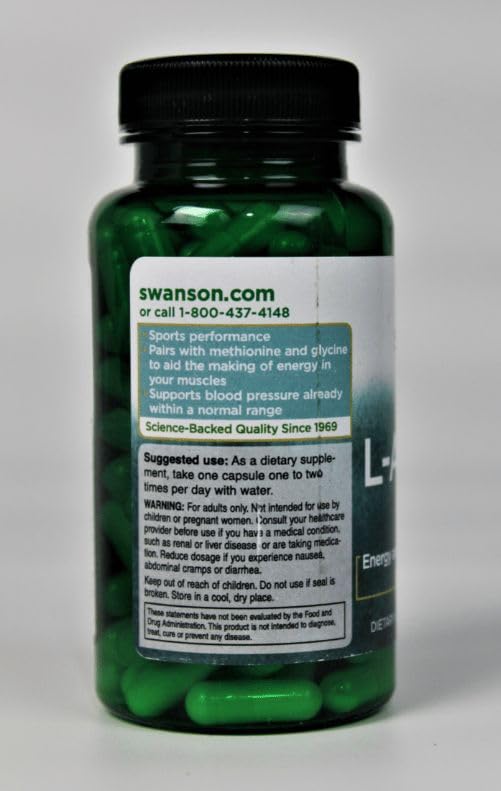 Swanson L-Arginine – emballage conforme GMP et traçabilité.