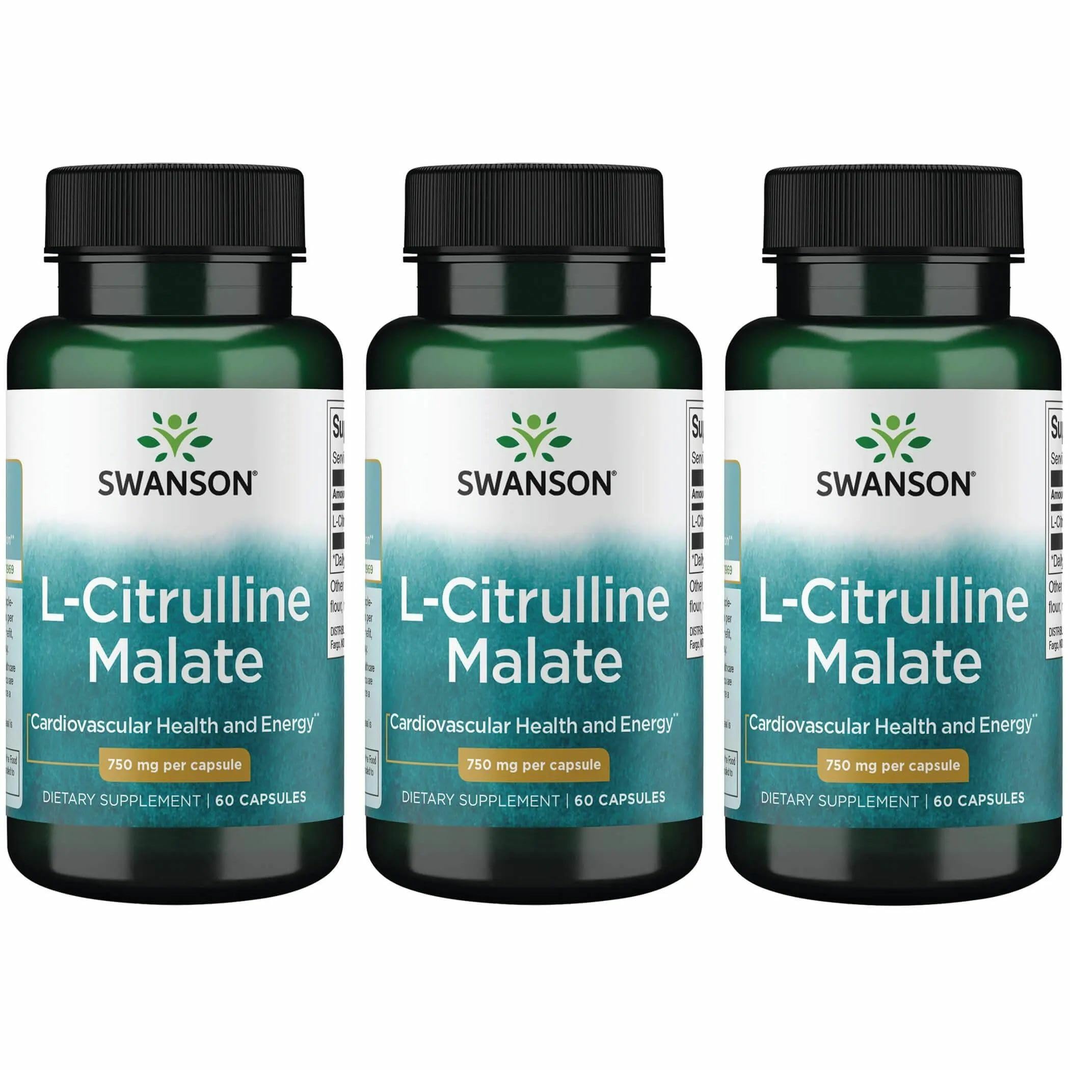 Swanson L-Citrulline Malate – bouteille visible, soutien potentiel à l'énergie et à la circulation.