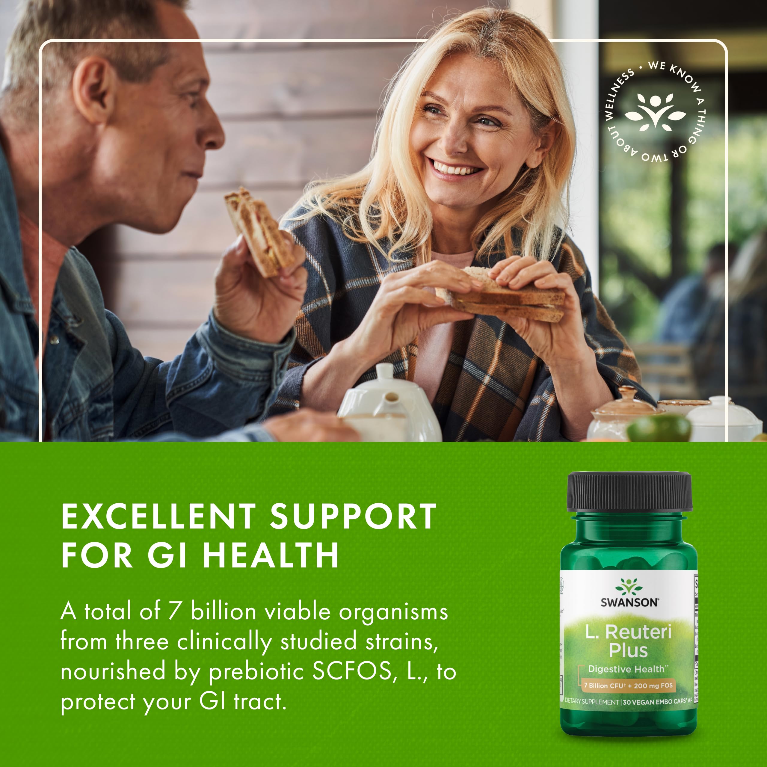 Swanson L. Reuteri Probiotic Plus — emballage durable, choix écoresponsable.