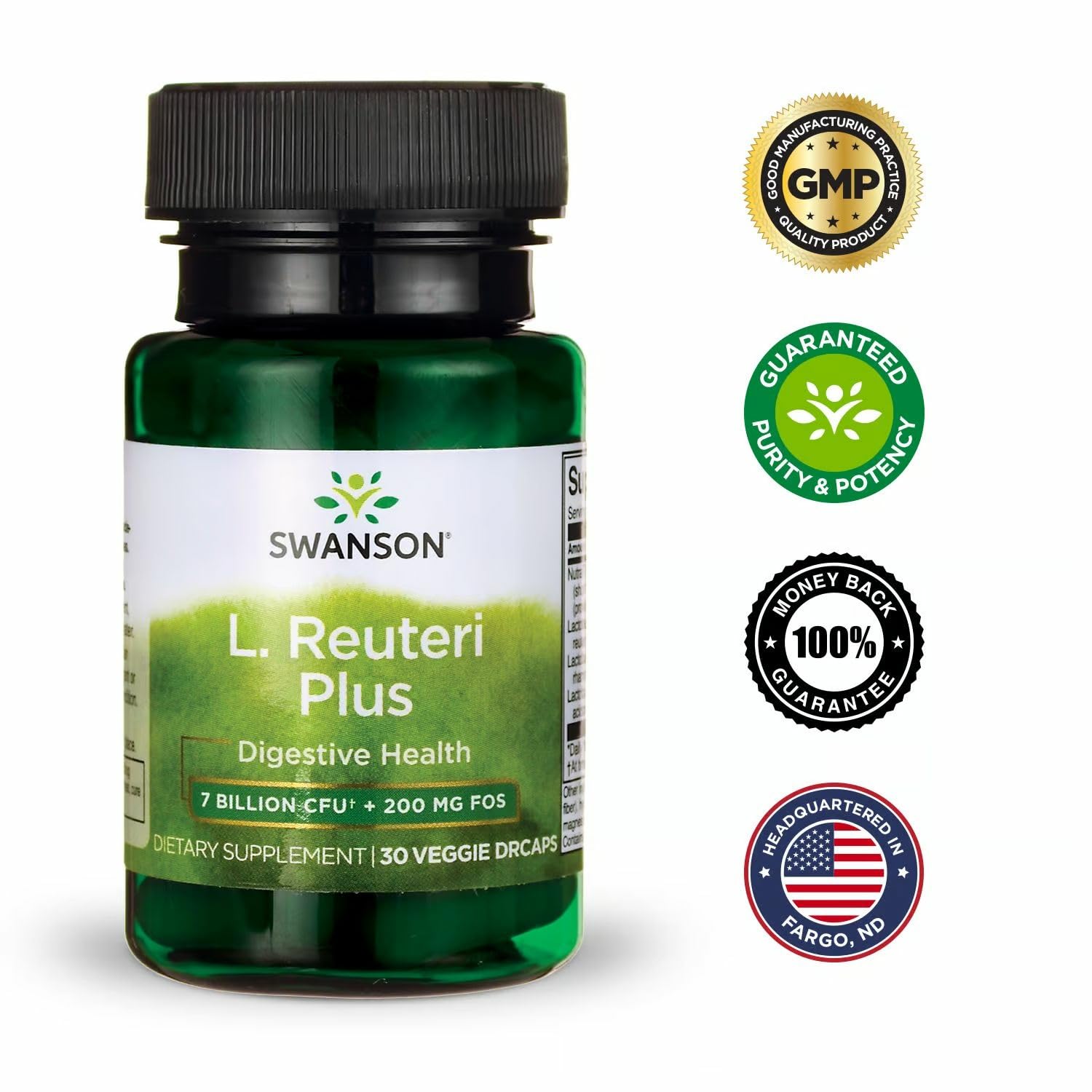 Swanson L. Reuteri Probiotic Plus — idéal pour la routine quotidienne lors des déplacements.