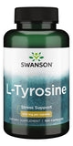Swanson L-Tyrosine étiquette dosage, rappel d'utilisation quotidienne et mémoire potentielle.