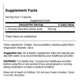 Swanson L-Tyrosine emballage scène, présentation pratique pour routine jour/soir.