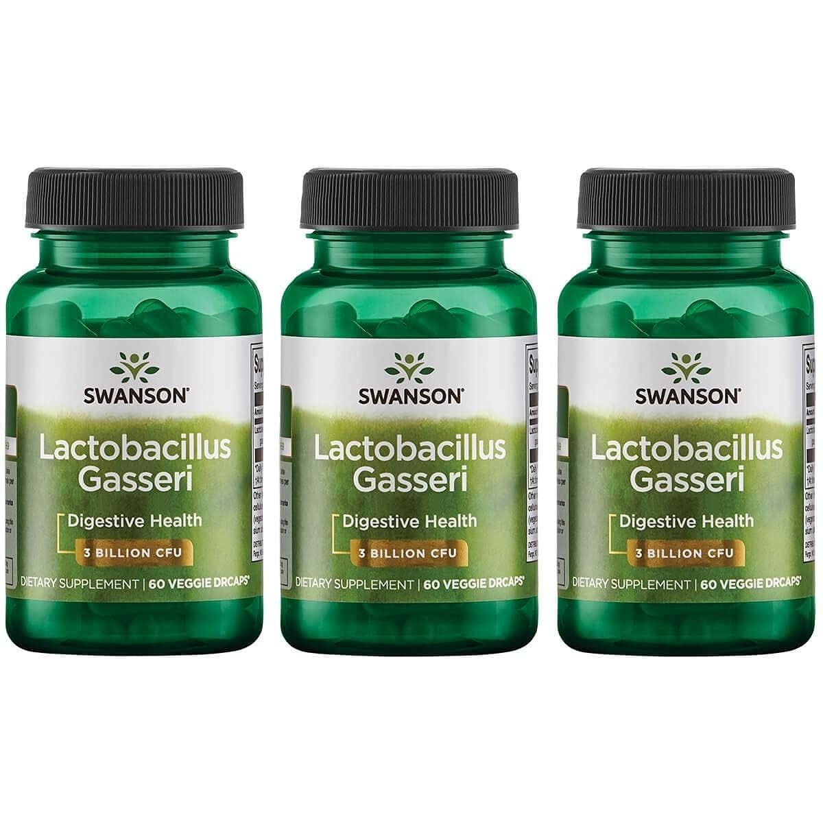 Swanson Lactobacillus Gasseri – bouteille de 60 capsules végétales, soutien digestif potentiel.