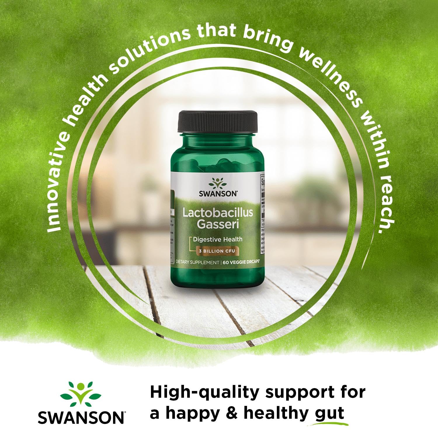 Swanson Lactobacillus Gasseri — dose quotidienne pratique pour la tranquillité intestinale.