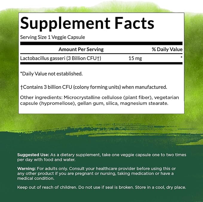 Swanson Lactobacillus Gasseri : etiquette lisible et qualité garantie