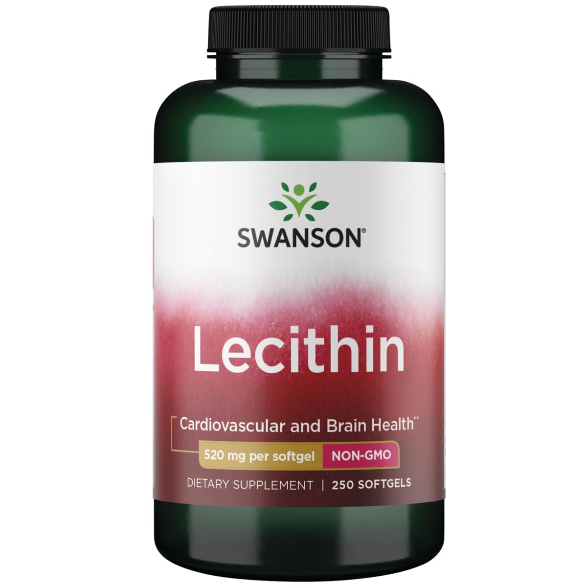 Swanson Lécithine Non-OGM 520 mg, bouteille: soutien potentiel à la santé cardiovasculaire