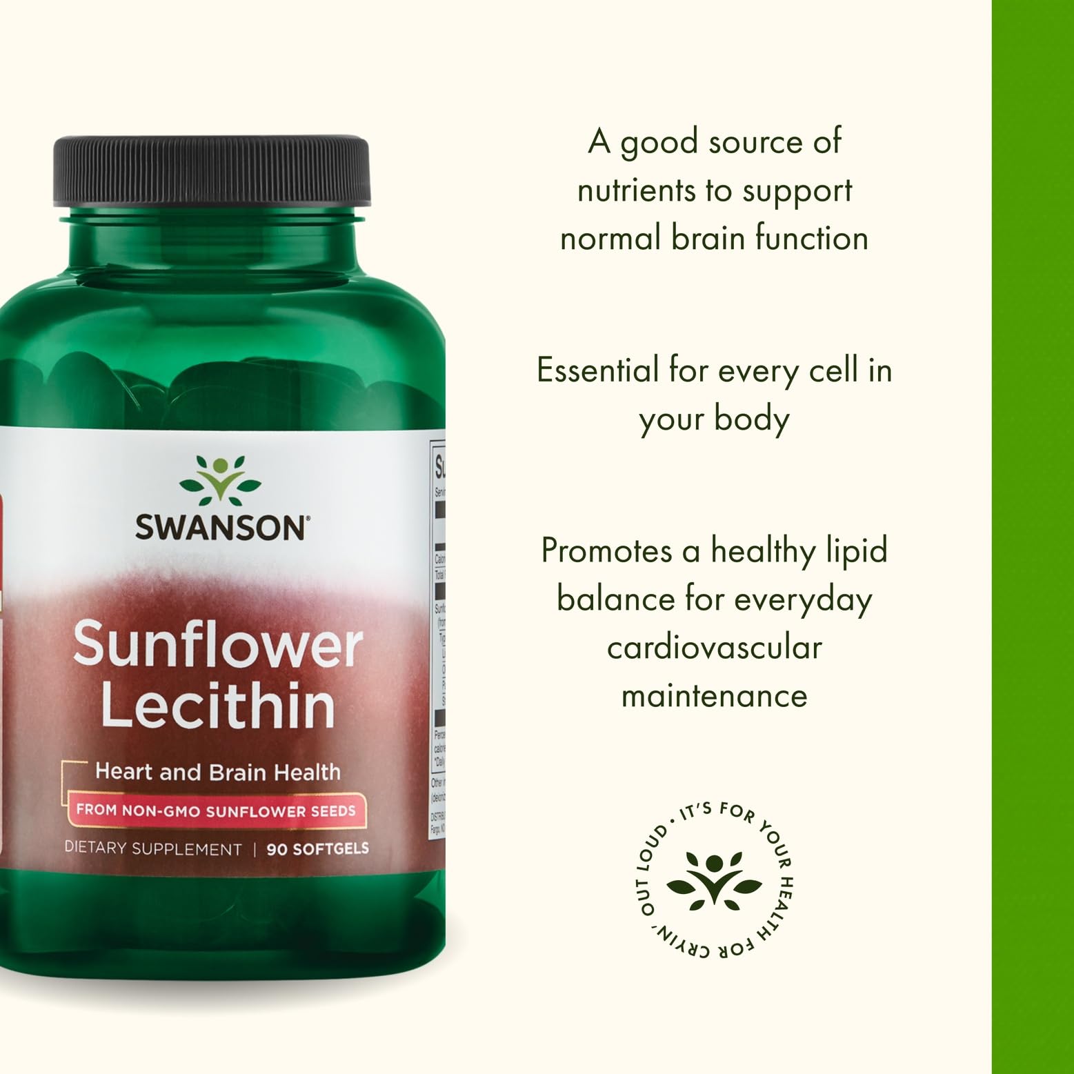 Swanson Lécithine Tournesol: paquet emballage pratique et recyclable.