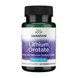Swanson Lithium Orotate: boîte et etiquette visibles pour faciliter votre routine bien-être.