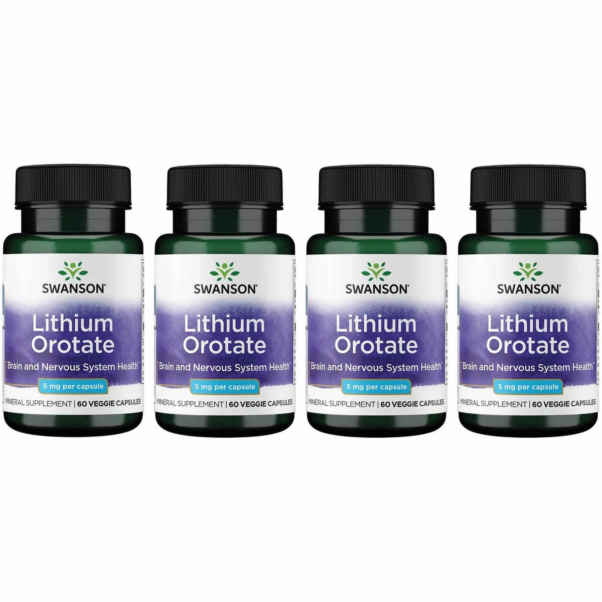 Swanson Lithium Orotate: boîte du produit, soutien potentiel à l'humeur et au bien-être.