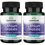 Swanson Lithium Orotate, bouteille-capsules-vegetariennes: soutien quotidien de l'humeur et du bien-être.