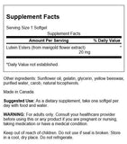 Swanson Lutein, emballage boîte, pratique pour une routine quotidienne.