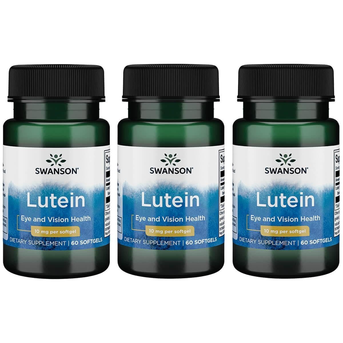 Swanson Luteine 10 mg, bouteille, soutient une vision saine et la macula.